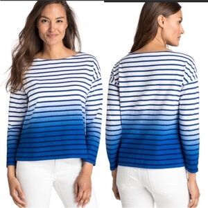 Vineyard Vines blue and white Dip Dye striped shirt Size XXS